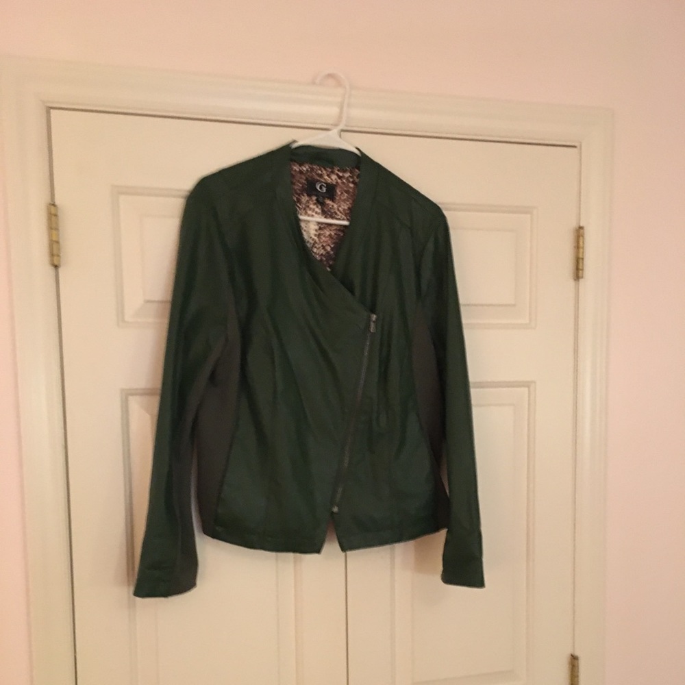 Green Leather & Knit XL Jacket